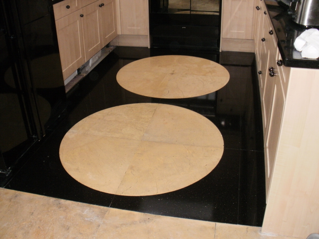 Granite and Limestone Kitchen floor after