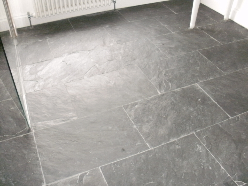 Semi Riven Slate Floor Before