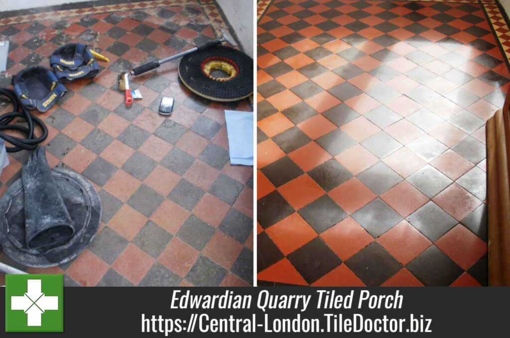 Cleaning an Edwardian Quarry Tiled Porch