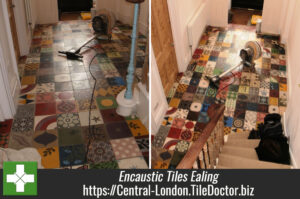 Emery and Cie Cement Encaustic Tiles Restored in Ealing