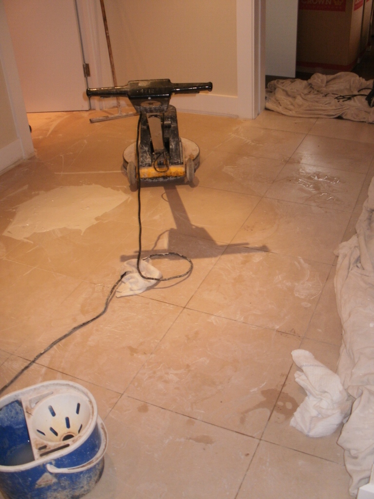 Limestone Tile Cleaning During