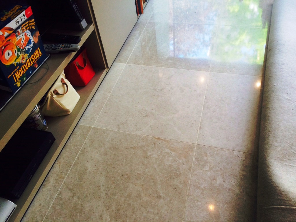 Limestone Floor London NW8 After Burnishing