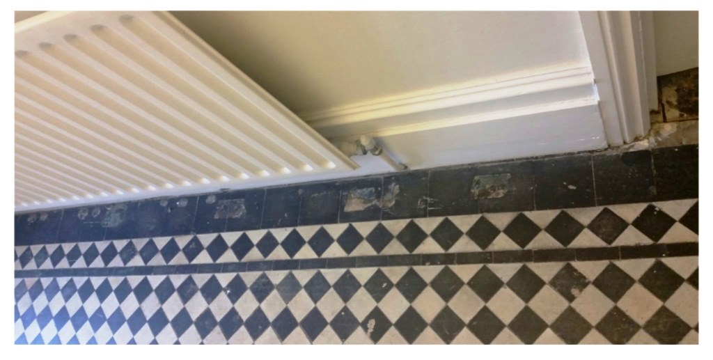 York Patten Victorian Floor Tiles Before Cleaning Wanstead