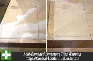 Acid-Damaged Limestone Tiles Restored to New in Wapping