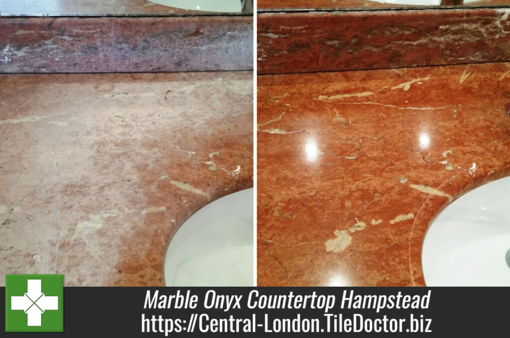 Refurbishing a Marble Onyx Countertop in Hampstead