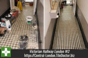 Victorian Hallway Tile Restoration in London W2