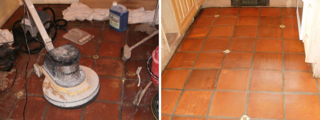 Terracotta Floor before and after