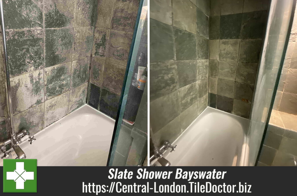 Limsescale Stained Slate Shower Renovation Bayswater W2